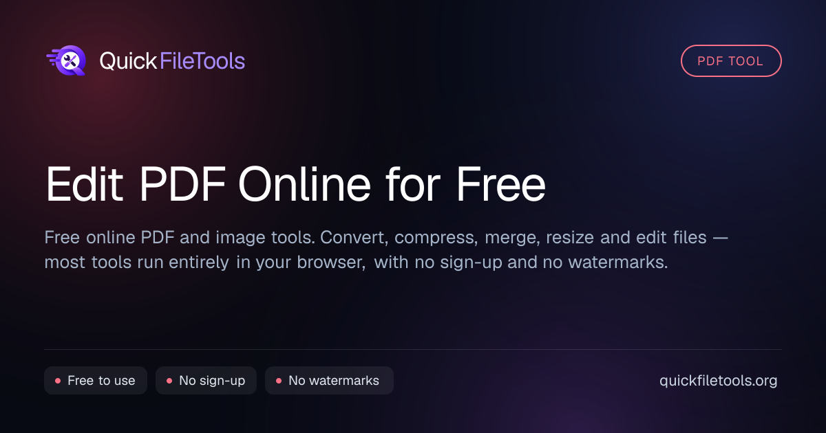 Edit PDF Online for Free | QuickFileTools